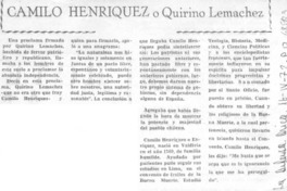 Camilo Henríquez o Quirino Lemachez. Camilo Henríquez o Quirino Lemachez.