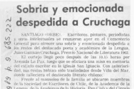 Sobria y emocionada despedida a Cruchaga. Sobria y emocionada despedida a Cruchaga.