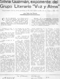 Silvia Guzmán, exponente del grupo literario "Voz y alma": [entrevista]
