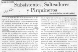 Subsistentes, salteadores y pirquineros Subsistentes, salteadores y pirquineros