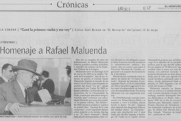 Homenaje a Rafael Maluenda. Homenaje a Rafael Maluenda.