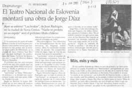 El Teatro Nacional de Eslovenia montará una obra de Jorge Díaz El Teatro Nacional de Eslovenia montará una obra de Jorge Díaz
