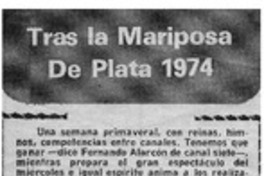 Tras la mariposa de plata 1974 : [comentario]