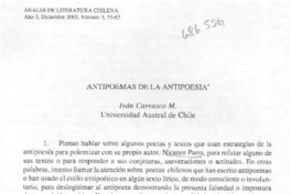 Antipoemas de la antipoesía Antipoemas de la antipoesía