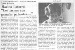 Marina Latorre: "los láricos son grandes patriotas--" Marina Latorre: "los láricos son grandes patriotas--"