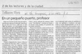 En un pequeño puerto, profesor En un pequeño puerto, profesor