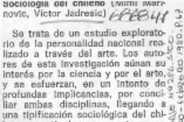 Sicología del chileno. Sicología del chileno.