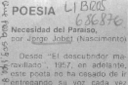 Necesidad del paraíso. Necesidad del paraíso.