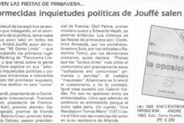 Adormecidas inquietudes políticas de Jouffé salen a flote. Adormecidas inquietudes políticas de Jouffé salen a flote.