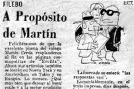 A propósito de Martín A propósito de Martín
