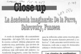 La academia imaginaria: De la Parra, Sabrovsky, Fonseca. La academia imaginaria: De la Parra, Sabrovsky, Fonseca.