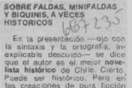 Sobre faldas, minifaldas y biquinis, a veces históricos