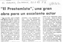 "El Prestamista", una gran obra para un excelente actor "El Prestamista", una gran obra para un excelente actor