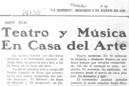 Teatro y música en Casa del Arte.