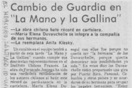 Cambio de guardia en "La mano y la gallina". Cambio de guardia en "La mano y la gallina".
