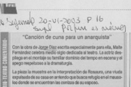 Canción de cuna para un anarquista Canción de cuna para un anarquista