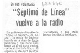 "Séptimo de línea" vuelve a la radio.
