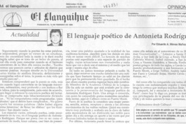 El lenguaje poético de Antonieta Rodríguez El lenguaje poético de Antonieta Rodríguez