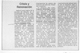 Crisis y renovación. Crisis y renovación.