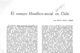 El ensayo filosófico-social en Chile