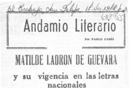 Matilde Ladrón de Guevara y su vigencia en las letras nacionales