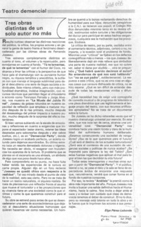 Tres obras distintas de un solo autor no más