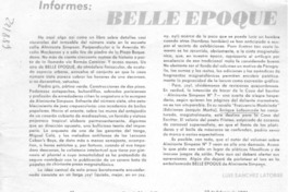 Belle epoque Belle epoque