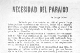 Necesidad del paraíso Necesidad del paraíso