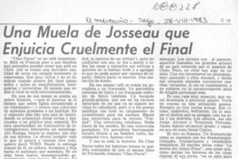 Una muela de Josseau que enjuicia cruelmente el final Una muela de Josseau que enjuicia cruelmente el final