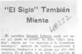 El Siglo" también miente El Siglo" también miente