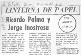 Ricardo Palma y Jorge Inostrosa Ricardo Palma y Jorge Inostrosa