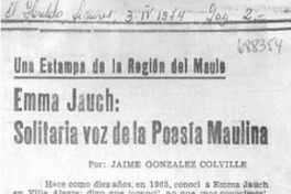 Emma Jauch: solitaria voz de la poesía maulina Emma Jauch: solitaria voz de la poesía maulina