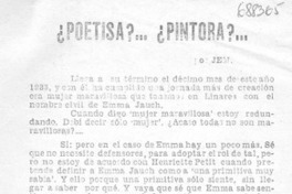 ¿Poetisa?-- ¿pintora?-- ¿Poetisa?-- ¿pintora?--