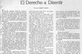 El derecho a disentir El derecho a disentir