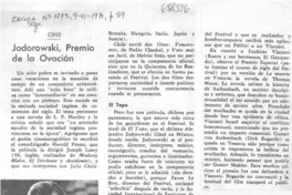 Jodorowsky, premio de la ovación. Jodorowsky, premio de la ovación.