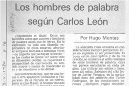 Los hombres de palabra según Carlos León Los hombres de palabra según Carlos León