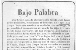 Bajo palabra.