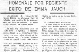 Homenaje por reciente exito a Emma Jauch.