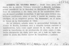Acierto de "ultima hora" Acierto de "ultima hora"