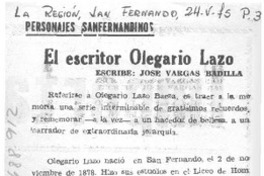 El escritor Olegario Lazo El escritor Olegario Lazo