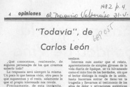 Todavía", de Carlos León Todavía", de Carlos León