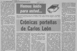 Crónicas portelas de Carlos León. Crónicas portelas de Carlos León.