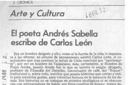 El poeta Andrés Sabella escribe de Carlos León El poeta Andrés Sabella escribe de Carlos León