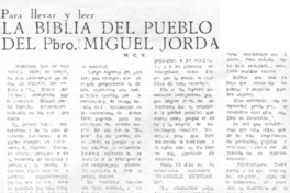 La biblia del pueblo del pbro. Miguel Jordá La biblia del pueblo del pbro. Miguel Jordá