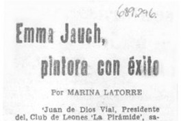 Emma Jauch, pintora con éxito Emma Jauch, pintora con éxito