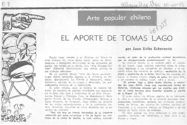 El aporte de Tomás Lago El aporte de Tomás Lago