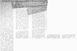 Recuerdos literarios", de J. V. Lastarria