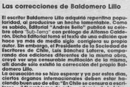 Las correcciones de Baldomero Lillo. Las correcciones de Baldomero Lillo.