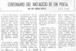 Centenario del natalicio de un poeta