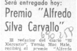 Premio "Alfredo Silva Carvallo". Premio "Alfredo Silva Carvallo".